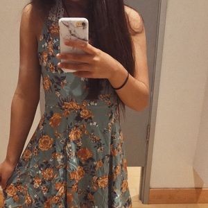 Charlotte Russe blue&orange floral dress